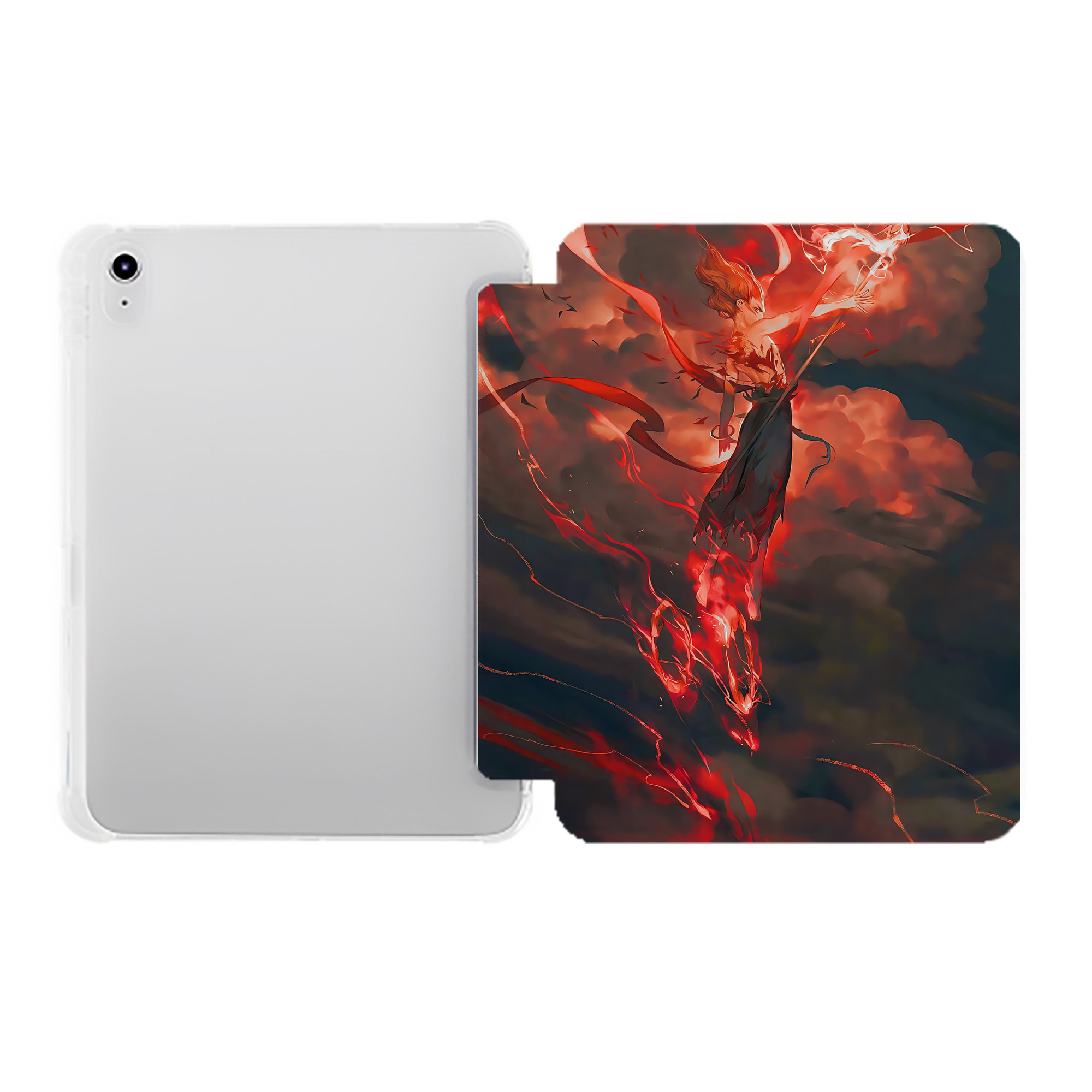（画像用） Ne Zha 2 ナタ 魔童の大暴れ IPad ケース ペン収納付き 三つ折りスタンド PUレザー×シリコン 対応機種9.5/10.5/10.9インチ